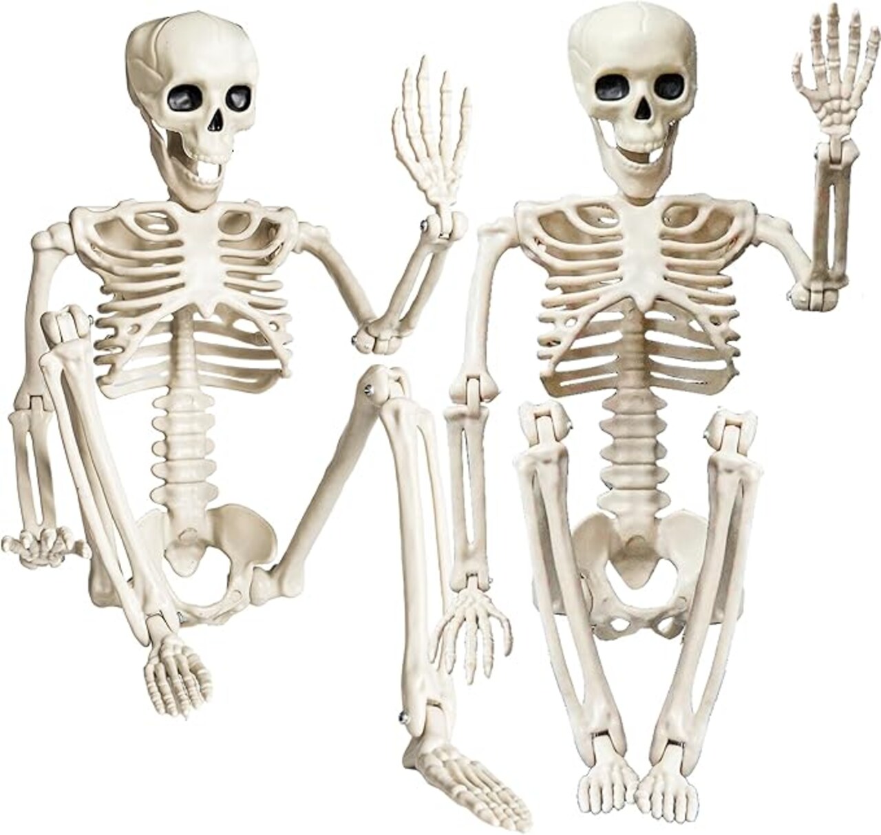 Halloween Skeleton Decorations, 2 Pack 26 Inch Full Body Skeleton with Movable Posable Joints, Human Bones Decorations for Graveyard Indoor Outdoor Decor